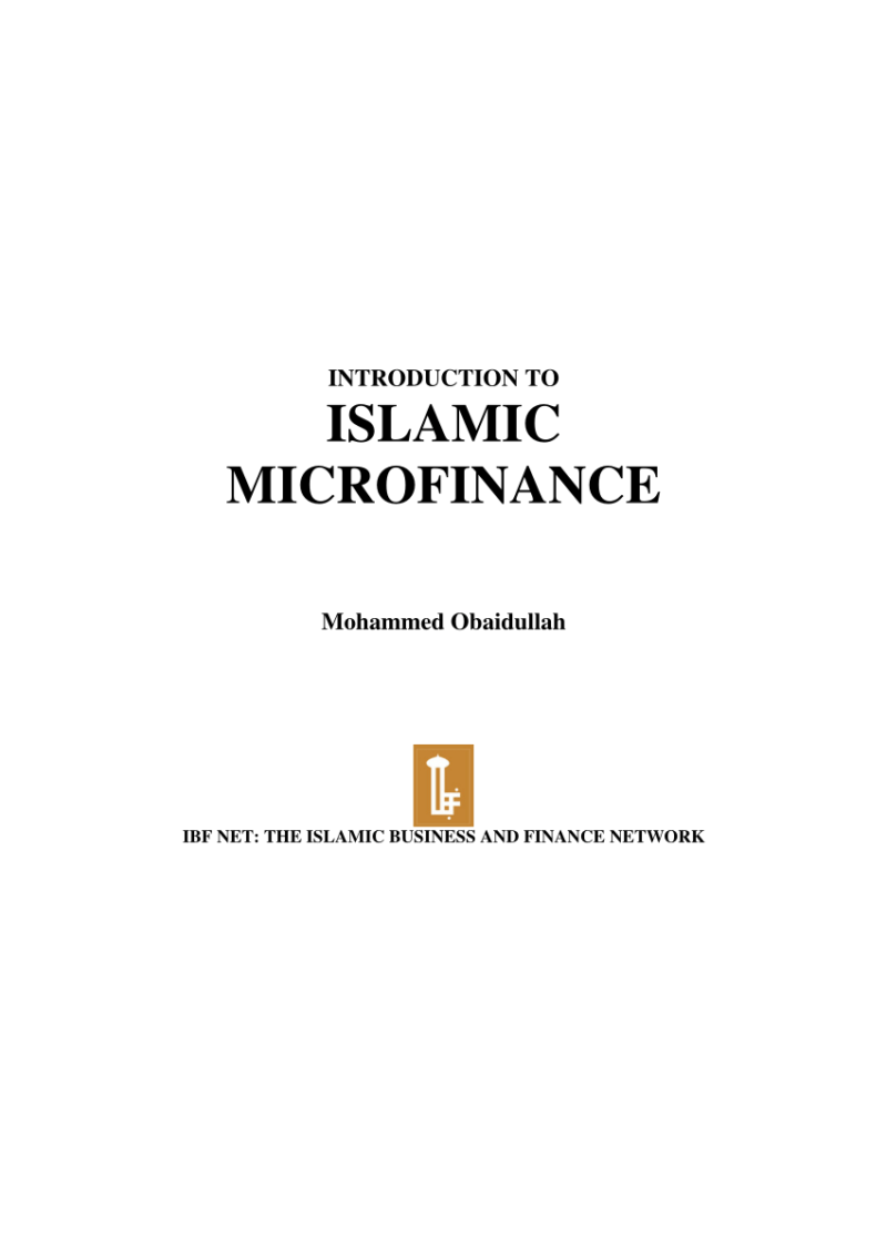 islamic microfinance research papers